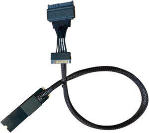 SlimSAS 8X to 2*oCulink 4X,SFF-8654 74pin to 2*SFF-8611 36pin Cable 80cm(Broadcom MPN 05-60001-00CBL-SAST-1154-85)