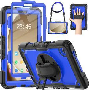 Case for  Galaxy Tab A9 Case 8.7 Inch, Full Body Protective with Screen Protector/Hand Strap/Pen Holder, Sturdy Shockproof  A9 Tablet Case 2023 SM-X110/X115/X117 - Blue