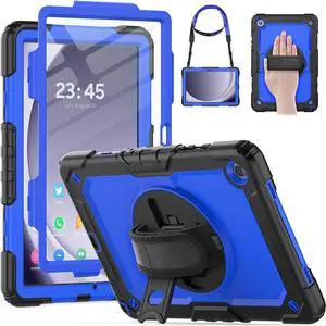 Case for  Galaxy Tab A9+/ A9 Plus Case 11 Inch, Protective with Screen Protector/Hand Strap/Pen Holder, Sturdy Shockproof Galaxy A9 Plus Tablet Case 2023 SM-X210/X216/X218 - Blue