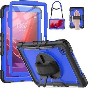 for  Tab M11 Case with Screen Protector/Rotating Hand Strap/Stand, 3-Layer Protective  Tab M11 Tablet Case (TB-330FU/TB-330XU) Cover 2024, Blue