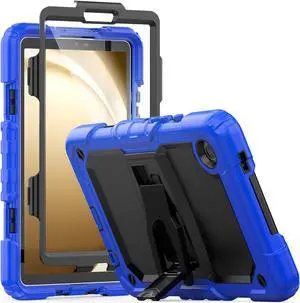Shockproof Case for  Galaxy Tab A9 Case 8.7 Inch with Screen Protector/Built-in Stand [3-Layer Drop Poof] Protective  A9 Tablet Case 2023 SM-X110/X115/X117 Cover - Blue