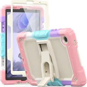 for Shockproof  Galaxy Tab A7 Lite Case 2021 with Screen Protector/Built-in Stand for Galaxy A7 Lite Tablet Case 8.7 Inch Case Cover SM-T220 SM-T225 SM-T227, Pink