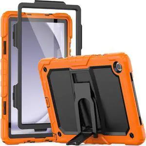 Shockproof Case for  Galaxy Tab A9 Plus Case 11 Inch with Screen Protector/Built-in Stand [3-Layer Drop Poof] Protective  A9 Plus Tablet Case SM-X210/X216/X218 Cover - Orange