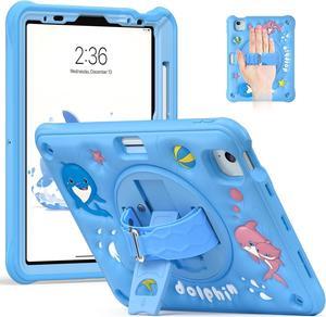 Kids Case for iPad Air 11 inch 2024 Cute 3D Duck Design Multi-Layer Protection, 360° Rotating Kickstand, Built-in Pen Slot, Shock-Absorbing Corners, Easy Installation for Safe and Fun Use