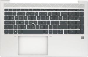 Replacement Upper Case Palmrest for H-P Elitebook 850 855 G7 850 G8 15.6'' Series Laptop US Layout Backlit Keyboard Assembly Top Cover M35816-001 Silver