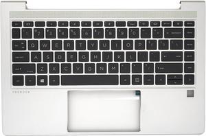 Replacement Upper Case Palmrest for H-P Probook 440 G8 445 445R G8 Series Laptop Non-Backlit Keyboard Assembly US Layout 14'' Notebook M23770-001 Silver