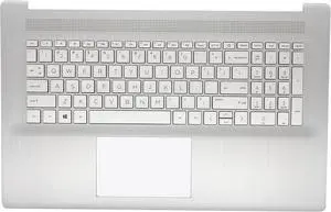 New Upper Case Palmrest Replacement for H-P 17-CN 17-CP 17T-CN 17Z-CP Series Laptop Backlit Keyboard Assembly US Layout M50456-001 Natural Silver