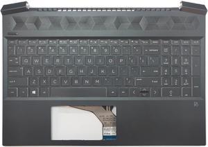 Replacement Upper Case Palmrest for H-P Pavilion Gaming 15-EC 15Z-EC 15.6'' Series Laptop Backlit Keyboard Assembly Top Cover US Layout L72598-001