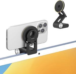 Continuity Camera Mount for Desktop Monitor & iMac, Detachable iPhone Webcam Mount, Adjustable Magnetic Phone Stand for iPhone 16 Pro/Max 15/14/13/12 and Mac TV 4K Display OS Ventura
