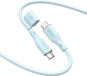 USB C Cable,100W Flow USB C Cable, Silicone Type C Charger Fast Charging for iPhone 16 Series, MacBook Pro 2020 and More (USB 2.0, 6FT, Blue)