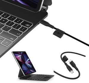 Magnetic Keyboard Case for iPad Pro 12.9 inch, Floating Cantilever Stand with 100W USB C to USB C Cable 6ft