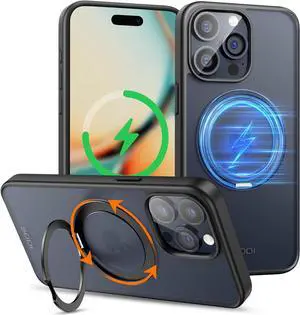 Magnetic Ring Stand for iPhone 14 Pro Case, 360°Rotatable Phone Case for iPhone 14 Pro Compatible with Mag-Safe Ring Holder, Military Grade Shockproof and Drop Protection Phone Case 6.1", Purple