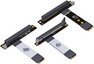ADT-Link PCIe 4.0/3.0 x4 M.2 NGFF NVMe Key M Extender Cable to PCIE x16 Graphics Card Riser Adapter 16x PCI-e PCI-Express for M2 2230 2242 2260 2280 (10cm, K43SM 4.0)