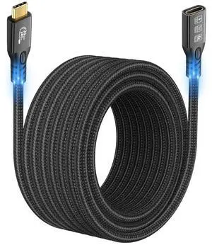 20Gbps USB C 3.2 Extension Cable, 10FT USBC 3.2 Gen2 Type-c Male to Female Extender Cable Ultra HD 4K@60Hz 240W Charging 20Gbps Data Transfer Compatible with External SSD eGPU