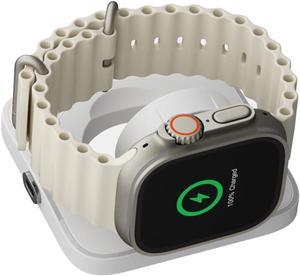 Foldable Wireless Magnetic iWatch Charger, Wireless Magnetic Charging Pad, Compatible with iWatch 2/3/4/5/6/7/8(White)
