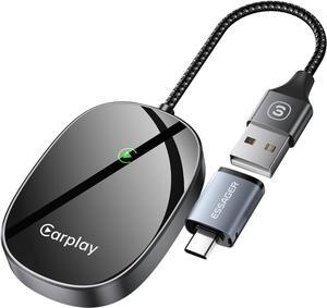 Wireless CarPlay Adapter for iPhone, Universal, Converts Wired to Wireless CarPlay Dongle, Plug & Play Compatible with BMW, Lexus, Ford, Benz, Audi, Volvo, and More - iOS 10+ Supported