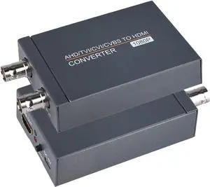 Groza TVI/CVI/AHD to HDMI Converter, Full HD 4K 720P/ 1080P/ 3MP/ 4MP/ 5MP/ 8MP BNC to HDMI Video Adapter, Convert TVI CVI AHD CVBS BNC Video Signal to HDMI for Monitor HDTV DVRs