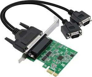 PCIe to Dual RS232 Serial Port Card with DB9 Connectors - 2-Port COM Expansion Card for Industrial PCs, Desktop Computers, and 9-Pin Multi-Serial Adapter
