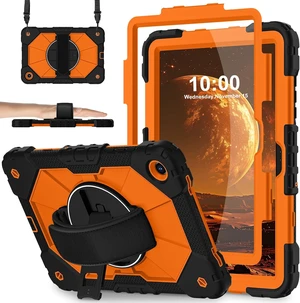 Case for SAM-SUNG Galaxy Tab A11 Plus Galaxy Tab A9 Plus 11 Inch,Shockproof Cover for SAM-SUNG Tablet A11+/A9+ Case with Screen Protector 360 Rotating Hand Strap&Stand,Black Orange Case for SAM-SUNG Galaxy Tab A11 Plus Galaxy Tab A9 Plus 11 Inch,Shockproof Cover for SAM-SUNG Tablet A11+/A9+ Case with Screen Protector 360 Rotating Hand Strap&Stand,Black Orange