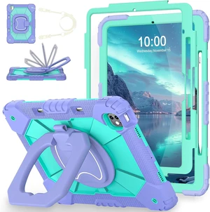 for iPad Pro 13 Inch Case M5 2025/M4 2024 (7th Gen) with Screen Protector/360° Rotating Stand/Pencil Holder/Shoulder Strap,Military Grade Shockproof iPad Case 13 Inch Pro M5/M4,Purple Green for iPad Pro 13 Inch Case M5 2025/M4 2024 (7th Gen) with Screen Protector/360° Rotating Stand/Pencil Holder/Shoulder Strap,Military Grade Shockproof iPad Case 13 Inch Pro M5/M4,Purple Green