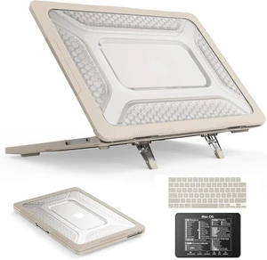 Case for MacBook Air 13.6 inch, Shock-Absorbing Protection with Folding Stand &Mouse Pad Case for MacBook Air 13.6 inch, Beige Case for MacBook Air 13.6 inch, Shock-Absorbing Protection with Folding Stand &Mouse Pad Case for MacBook Air 13.6 inch, Beige