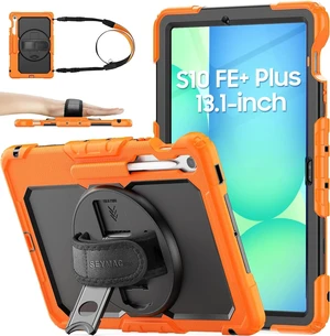 Case for SAM-SUNG Galaxy Tab S10 FE+ Plus 5G Tablet Case 13.1'' Protective with Screen Protector, Pen Holder, 360 Rotate Stand, Hand Strap, Shoulder Strap, Orange1 Case for SAM-SUNG Galaxy Tab S10 FE+ Plus 5G Tablet Case 13.1'' Protective with Screen Protector, Pen Holder, 360 Rotate Stand, Hand Strap, Shoulder Strap, Orange1