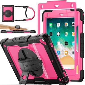Case for iPad 6th / 5th Generation Case/Air 2 / Pro 9.7 inch, Heavy Duty Protective with Screen Protector, with Pencil Holder, Hand Strap, Shoulder Strap, 360 Rotate Stand, Pink+Black Case for iPad 6th / 5th Generation Case/Air 2 / Pro 9.7 inch, Heavy Duty Protective with Screen Protector, with Pencil Holder, Hand Strap, Shoulder Strap, 360 Rotate Stand, Pink+Black