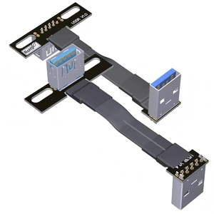 USB 3.0 Type A Male to USB A Female Extension Ribbon Cable Fold 90 FPV Slim Flat Soft Flexible FPC (30cm, S3R-S5R) USB 3.0 Type A Male to USB A Female Extension Ribbon Cable Fold 90 FPV Slim Flat Soft Flexible FPC (30cm, S3R-S5R)