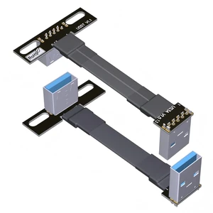USB 3.0 Type A Male to USB A Female Extension Ribbon Cable Fold 90 FPV Slim Flat Soft Flexible FPC (25cm, S3A-S5T) USB 3.0 Type A Male to USB A Female Extension Ribbon Cable Fold 90 FPV Slim Flat Soft Flexible FPC (25cm, S3A-S5T)