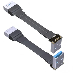 USB 3.0 Type A Male to USB A Female Extension Ribbon Cable Fold 90 FPV Slim Flat Soft Flexible FPC (20cm, S3A-S4B) USB 3.0 Type A Male to USB A Female Extension Ribbon Cable Fold 90 FPV Slim Flat Soft Flexible FPC (20cm, S3A-S4B)