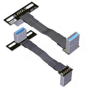 USB 3.0 Type A Male to USB A Female Extension Ribbon Cable Fold 90 FPV Slim Flat Soft Flexible FPC (50cm, S2A-S5T) USB 3.0 Type A Male to USB A Female Extension Ribbon Cable Fold 90 FPV Slim Flat Soft Flexible FPC (50cm, S2A-S5T)