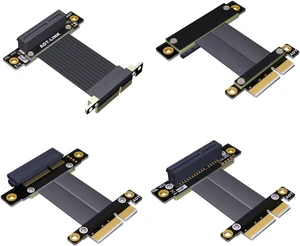 ADT-Link PCIE 4.0/3.0 X1 Riser Cable Dual 90 Degree Right Angle PCIe 3.0 x4 to x4 Extension Cable PCI Express 4X Riser Card Ribbon Extender (R22SL, 10cm) ADT-Link PCIE 4.0/3.0 X1 Riser Cable Dual 90 Degree Right Angle PCIe 3.0 x4 to x4 Extension Cable PCI Express 4X Riser Card Ribbon Extender (R22SL, 10cm)