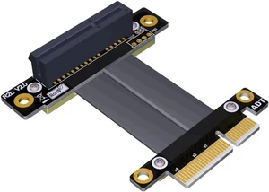 PCIE 4.0/3.0 X1 Riser Cable Dual 90 Degree Right Angle PCIe 3.0 x4 to x4 Extension Cable PCI Express 4X Riser Card Ribbon Extender (R22SL, 25cm) PCIE 4.0/3.0 X1 Riser Cable Dual 90 Degree Right Angle PCIe 3.0 x4 to x4 Extension Cable PCI Express 4X Riser Card Ribbon Extender (R22SL, 25cm)