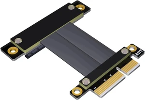 PCIE 4.0/3.0 X1 Riser Cable Dual 90 Degree Right Angle PCIe 3.0 x4 to x4 Extension Cable PCI Express 4X Riser Card Ribbon Extender (R22SR, 5cm) PCIE 4.0/3.0 X1 Riser Cable Dual 90 Degree Right Angle PCIe 3.0 x4 to x4 Extension Cable PCI Express 4X Riser Card Ribbon Extender (R22SR, 5cm)