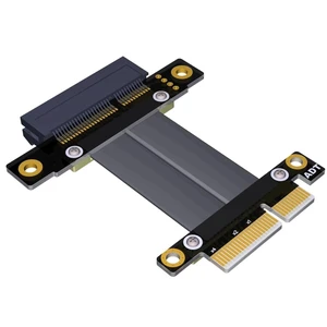 PCIE 4.0/3.0 X1 Riser Cable Dual 90 Degree Right Angle PCIe 3.0 x4 to x4 Extension Cable PCI Express 4X Riser Card Ribbon Extender (R22SF, 10cm) PCIE 4.0/3.0 X1 Riser Cable Dual 90 Degree Right Angle PCIe 3.0 x4 to x4 Extension Cable PCI Express 4X Riser Card Ribbon Extender (R22SF, 10cm)