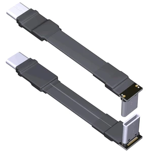 USB 3.1 Type C to Type C Extension Cable 90 Degree FPC FPV Ribbon Flat USB C Cable 3A 10Gbps Gen2x1 (25cm, T2C-T1B) USB 3.1 Type C to Type C Extension Cable 90 Degree FPC FPV Ribbon Flat USB C Cable 3A 10Gbps Gen2x1 (25cm, T2C-T1B)