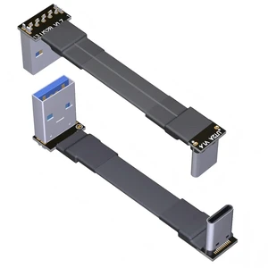 USB 3.1 Type-A Male to USB3.1 Type-C Male Up/Down Angle USB Data Cable Type c Cord Connector Adapter FPC FPV Flat (50cm, T2A-S2B) USB 3.1 Type-A Male to USB3.1 Type-C Male Up/Down Angle USB Data Cable Type c Cord Connector Adapter FPC FPV Flat (50cm, T2A-S2B)