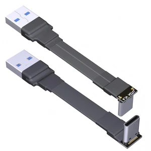 USB 3.1 Type-A Male to USB3.1 Type-C Male Up/Down Angle USB Data Cable Type c Cord Connector Adapter FPC FPV Flat (15cm, T2A-S1B) USB 3.1 Type-A Male to USB3.1 Type-C Male Up/Down Angle USB Data Cable Type c Cord Connector Adapter FPC FPV Flat (15cm, T2A-S1B)