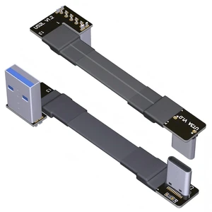 USB 3.1 Type-A Male to USB3.1 Type-C Male Up/Down Angle USB Data Cable Type c Cord Connector Adapter FPC FPV Flat (5cm, T3A-S2L) USB 3.1 Type-A Male to USB3.1 Type-C Male Up/Down Angle USB Data Cable Type c Cord Connector Adapter FPC FPV Flat (5cm, T3A-S2L)