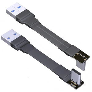 USB 3.1 Type-A Male to USB3.1 Type-C Male Up/Down Angle USB Data Cable Type c Cord Connector Adapter FPC FPV Flat (20cm, T3A-S1B) USB 3.1 Type-A Male to USB3.1 Type-C Male Up/Down Angle USB Data Cable Type c Cord Connector Adapter FPC FPV Flat (20cm, T3A-S1B)
