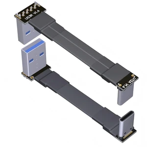 USB 3.1 Type-A Male to USB3.1 Type-C Male Up/Down Angle USB Data Cable Type c Cord Connector Adapter FPC FPV Flat (50cm, T2A-S3R) USB 3.1 Type-A Male to USB3.1 Type-C Male Up/Down Angle USB Data Cable Type c Cord Connector Adapter FPC FPV Flat (50cm, T2A-S3R)