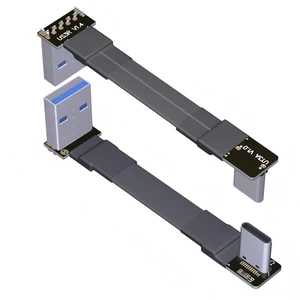 USB 3.1 Type-A Male to USB3.1 Type-C Male Up/Down Angle USB Data Cable Type c Cord Connector Adapter FPC FPV Flat (20cm, T3A-S3R) USB 3.1 Type-A Male to USB3.1 Type-C Male Up/Down Angle USB Data Cable Type c Cord Connector Adapter FPC FPV Flat (20cm, T3A-S3R)