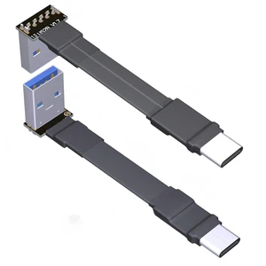 USB 3.1 Type-A Male to USB3.1 Type-C Male Up/Down Angle USB Data Cable Type c Cord Connector Adapter FPC FPV Flat (50cm, T1A-S2B) USB 3.1 Type-A Male to USB3.1 Type-C Male Up/Down Angle USB Data Cable Type c Cord Connector Adapter FPC FPV Flat (50cm, T1A-S2B)
