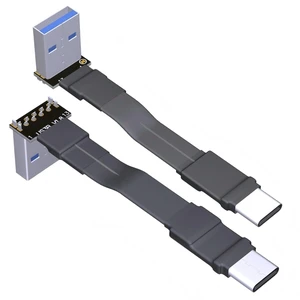 USB 3.1 Type-A Male to USB3.1 Type-C Male Up/Down Angle USB Data Cable Type c Cord Connector Adapter FPC FPV Flat (5cm, T1A-S3B) USB 3.1 Type-A Male to USB3.1 Type-C Male Up/Down Angle USB Data Cable Type c Cord Connector Adapter FPC FPV Flat (5cm, T1A-S3B)