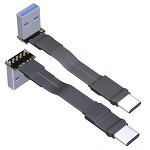 USB 3.1 Type-A Male to USB3.1 Type-C Male Up/Down Angle USB Data Cable Type c Cord Connector Adapter FPC FPV Flat (10cm, T1A-S3B) USB 3.1 Type-A Male to USB3.1 Type-C Male Up/Down Angle USB Data Cable Type c Cord Connector Adapter FPC FPV Flat (10cm, T1A-S3B)