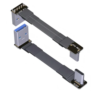 USB 3.1 Type-A Male to USB3.1 Type-C Male Up/Down Angle USB Data Cable Type c Cord Connector Adapter FPC FPV Flat (15cm, T3A-S2B) USB 3.1 Type-A Male to USB3.1 Type-C Male Up/Down Angle USB Data Cable Type c Cord Connector Adapter FPC FPV Flat (15cm, T3A-S2B)