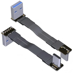 USB 3.1 Type-A Male to USB3.1 Type-C Male Up/Down Angle USB Data Cable Type c Cord Connector Adapter FPC FPV Flat (20cm, T3A-S3B) USB 3.1 Type-A Male to USB3.1 Type-C Male Up/Down Angle USB Data Cable Type c Cord Connector Adapter FPC FPV Flat (20cm, T3A-S3B)