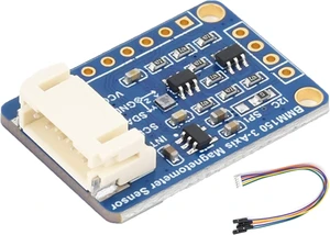 BMM150 3-axis Magnetometer Sensor, Digital Compass Sensor, Magnetic Field Measurement, I2C/SPI Interface, Support Raspberry Pi/Raspberry Pi Pico/Ardu / ESP32 BMM150 3-axis Magnetometer Sensor, Digital Compass Sensor, Magnetic Field Measurement, I2C/SPI Interface, Support Raspberry Pi/Raspberry Pi Pico/Ardu / ESP32