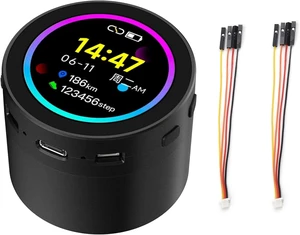 ESP32-S3 with 1.85inch Touch Round LCD Development Board, 360x360, Support W-i-Fi & BLE 5, Smart Speaker Box, AI Speech, Supports AI Speech Interaction and Offline Voice Control ESP32-S3 with 1.85inch Touch Round LCD Development Board, 360x360, Support W-i-Fi & BLE 5, Smart Speaker Box, AI Speech, Supports AI Speech Interaction and Offline Voice Control