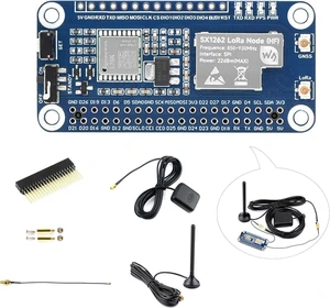 SX1262 LoRaWAN/GNSS HAT SX1262 RF Chip LoRa Module Expansion Board for Raspberry Pi 5/4B/3B+/Pi3B/Pi Zero W WH/Zero 2W, with Magnetic CB Antenna, Suitable for Sub-GHz Band Network, with GNSS Antenna SX1262 LoRaWAN/GNSS HAT SX1262 RF Chip LoRa Module Expansion Board for Raspberry Pi 5/4B/3B+/Pi3B/Pi Zero W WH/Zero 2W, with Magnetic CB Antenna, Suitable for Sub-GHz Band Network, with GNSS Antenna